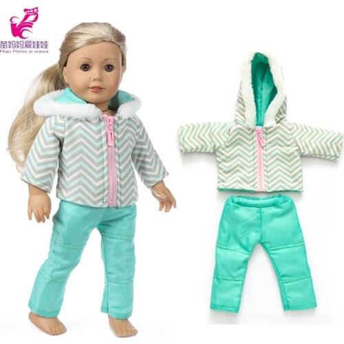 18 Inch Doll Clothes Green Ski Coat for 43cm Baby New Born Doll Clothes Children Bebe Born Doll Jacket