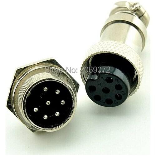 2pcs 7 Pin Male & Female Wire Panel Connector GX16-7