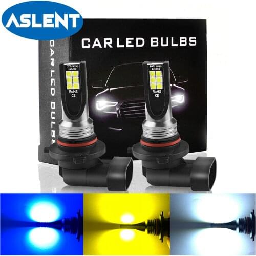 ASLENT 2PCS Car H8 H11 led 9005 hb3 9006 hb4 H3 H1 h4 h7 3030 12SMD Fog Lamp Running Light Bulb Turning Parking Bulb 12V 6000K