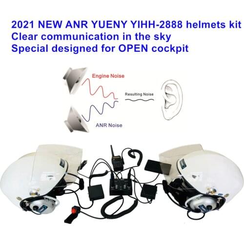 2021 NEW YUENY ANR helmets kit YIHH-2888 with intercom designed for clear communication open cockpits paramotor aviation pilot