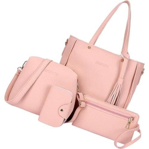 2x Four Set PU Leather Handbag Cross Body Shoulder Shopping Bag Purse for Women
