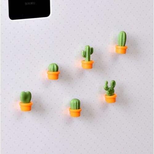6pcs Cute Succulent Magnet Button Home Kitchen Cactus Refrigerator Message Sticker 2020 New Arrival Portable Creative Hot SaleM4