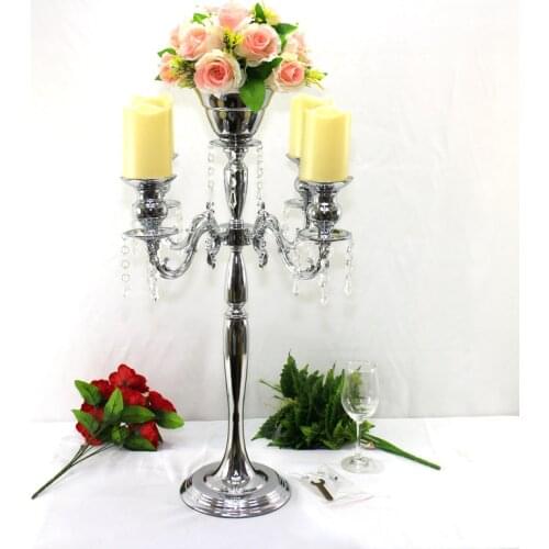 74cm Silver Wedding Flower Vase Candelabra Wedding centerpiece Party Supply 10pcs/lot