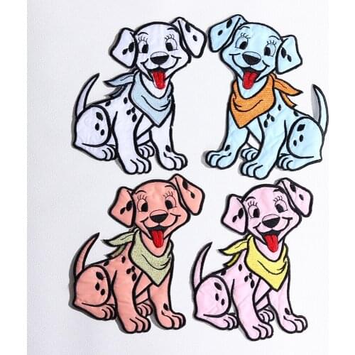 Four-color spot dog Patches wholesale Cartoon Animal Embroidered Iron On for Clothing Accessories Badges free delivery