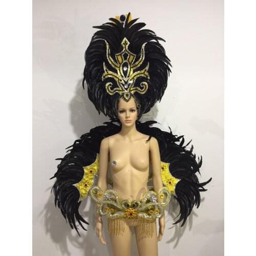 Latin dance Samba accessories Fashion exquisite headdress feathers Delicate dance shows accessories