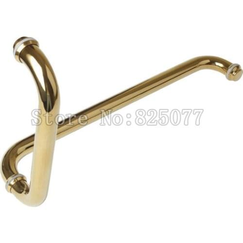 Free shipping Gold/Rose Gold Stainless Steel Shower Door Pull / Push Handles TOWEL BAR, GLASS MOUNT HM148