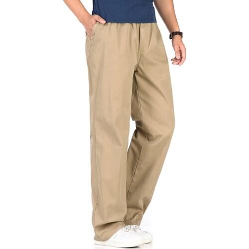 Plus Size 2021 Autumn Winter New Men Cargo Pants Casual Cotton Straight Overalls Loose Trousers 6XL Khaki Warm Thick Men Pants