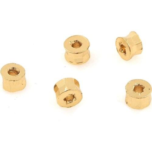 10PCS DIY Handmade Accessories Making Brass Donut Beads Round Spacer Beads Flat Rectangular Beads 3.3x4.7mm