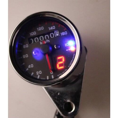 Motorcycle Meter LED digita Indicator 0-160km/h Cafe Racer Light Tachometer Odometer Speedometer Gauge Instrument