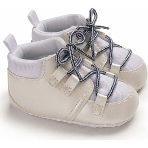 Baby Boots Anti-slip Boots Sneaker Solid PU Breathable First Walkers 2020 New Baby Brand New Baby Boy Soft Sole Shoes