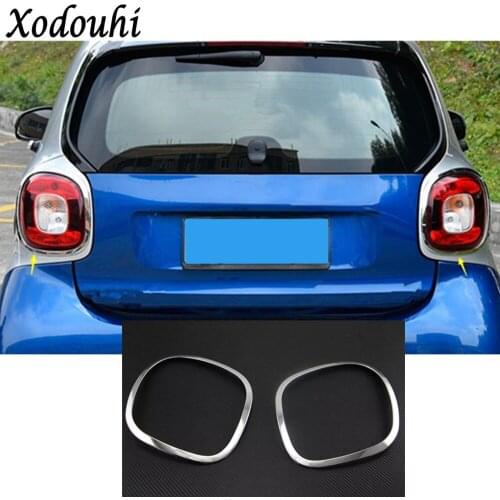 For Benz smart fortwo 2015 2016 2017 2018 Body Rear tail back Light lamp detector frame stick chrome ABS trim switch moulding