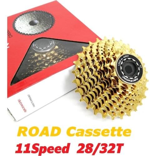 11 Speed Road Bike Cassette Freewheel 11-28T 11-32T Gold Color Cassette Sprocket Road Bicycle Part