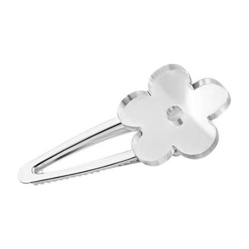 Korea Ins Mirror Acrylic Small Flower Bangs Hairpin One Word Clip Girly Temperament Duckbill Hair Accessories