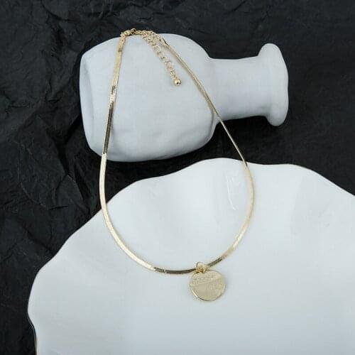 New Fashion Simple Good Luck Short Pendant Party Necklaces Delicate Box Chain and Herringbone Chain Necklace Gifts A26