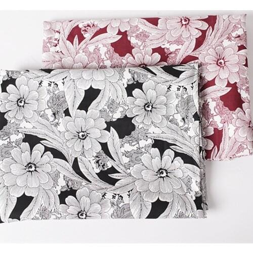 Red flowers pattern fabric Retro style fabric Calico Printed cotton fabric for DIY Bag 1 order=50cm*140cm