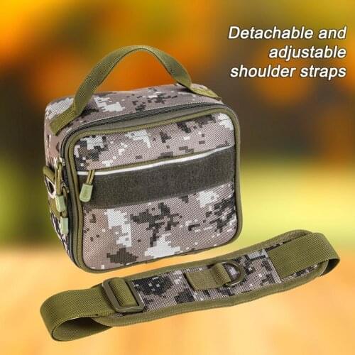 Square Fishing Bag Multifunctional Mini Fishing Bag Lures Storage Box Waist Shoulder Pouch for Outdoor