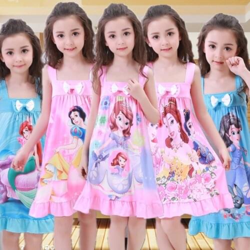 Summer Girls Dress Snow Queen Frozen Anna Elsa Olaf Sophia Princess Dresses Girl Christmas Party Clothes Kids Sleepwear Clothing