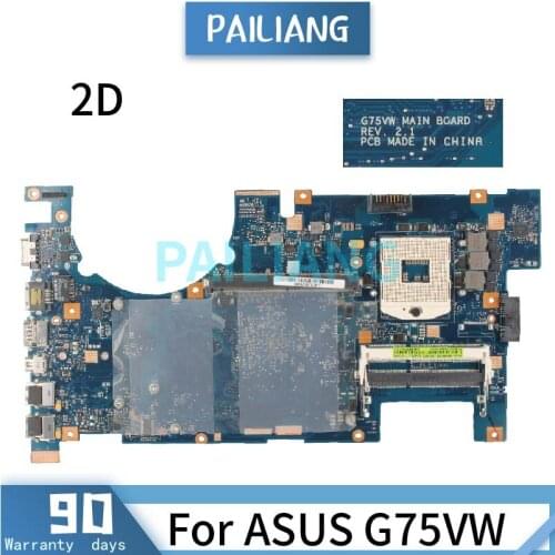 Mainboard For ASUS G75VW 2D Laptop motherboard REV.2.1 SLJ8C DDR3 Tested OK
