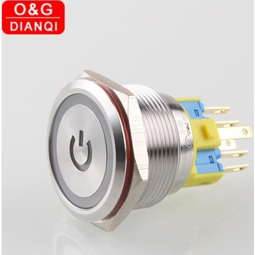 25mm Metal Push Button Switch Momentary Waterproof Button Switch 12V Angels Eyes Red Led Switch Button for Computer