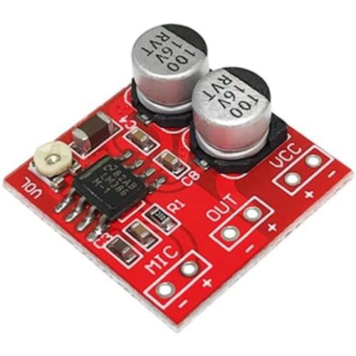 LM386 electret microphone amplifier board / microphone amplifier / without potentiometer DC4-12V