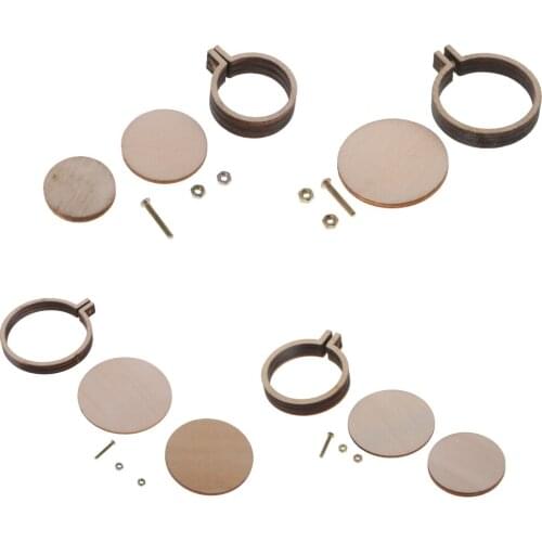 Mini Round Wooden Embroidery Hoop Kit Cross-Stitch Frame Mini Embroidery Hoop Frames needle arts for Children Adults DIY Crafts