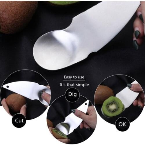 Stainless steel multifunctional kitchen accessories digging spoon kiwi kitchen tools digging spoons cheese cutting fruit knife
