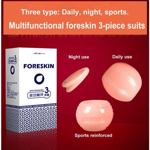 Reusable Foreskin Corrector for Men Silicone Cock Ring Ghost Exerciser Delay Ejaculation Adult Sex Toys Male Penis Stretcher