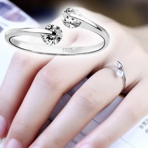 Fashion Silver Plated Imitation Ring Tail Ring Opening Can Be Adjusted Jewelry Gifts Drop Shipping