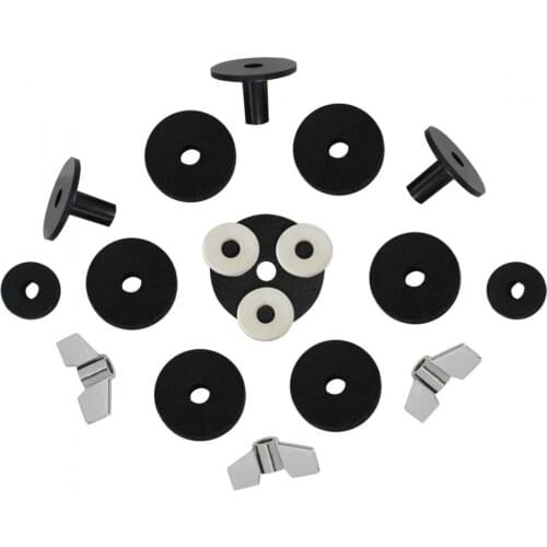 1set 18pcs Drum Cymbal Accessories Set Cymbal Felt Washers Cymbal Sleeves Wing Nuts Hi-hat Clutch Felts Hi-hat Cup Felt Drum Set
