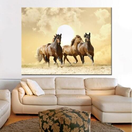 Wall Art Home Decoration Canvas Print 1 Panel Horse Painting Landscape Poster Modern Living Room Modular Pictures Frame Artwork