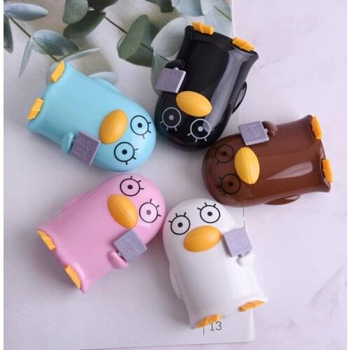 New Design Cute Penguin Duck with Mirror Contact Lens Case Unisex Fashion Portable Travel Eyes Care Kit Container Box