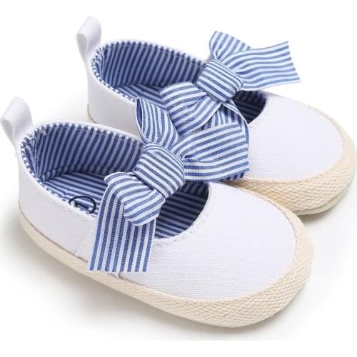 Baby Girls Shoes Summer Toddler Kids Canvas First Walkers Newborn Infant Soft Sole Crib Shoes Bowknot Non-Slip Prewalkers