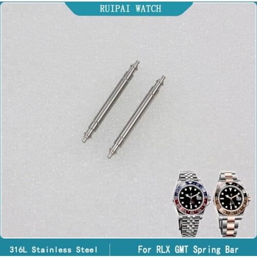 RUIPAI 2pcs 316 Stainless Steel Watch Spring Bar For RLX GMT 116 and 126 Series Release Watch Band Strap Replacement Pins