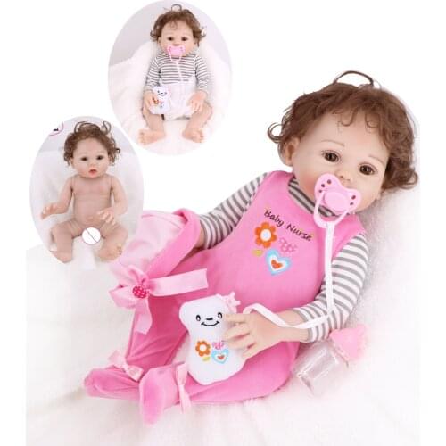 19" 48cm bebe reborn corpo de silicone inteiro newborn baby girl alive dolls toys gift NPK DOLL