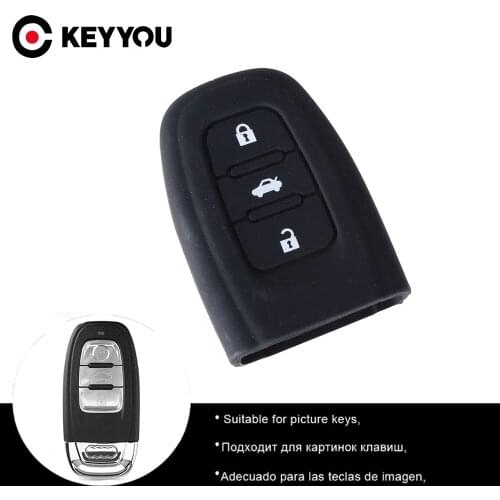 KEYYOU 3 buttons Silicone Key Cover Case Protect For Audi B6 B7 B8 A4 A5 A6 A7 A8 Q5 Q7 R8 TT S5 S6 S7 S8 SQ5 RS5 Fob