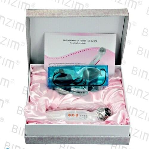 Skin 3Mhz Ultrasonic Face Massager 3 Colors LED Light skin Photon Ultrasound Therapy Galvanic Face Lift Care Cleaner Beauty