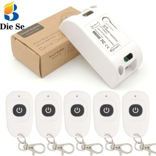 Diese Universal Lighting Remote Control Switch AC 220V 10A 1CH 433MHz rf Relay Receiver and Transmitter for Bulb \ Lamp \ LED