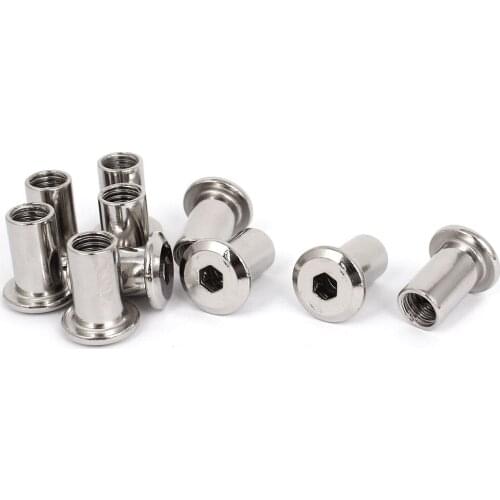 Uxcell 10 Pcs M8 x 18mm Rivet Hex Socket Head Cap Screw Insert Barrel Nuts Fasteners