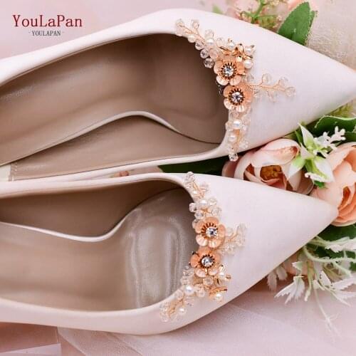 YouLaPan X48 Shoe Clips for Pumps Wedding Flower Wedding Diamante Buckle Fashion Shoes Buckle Clip-on High Heel Buckle