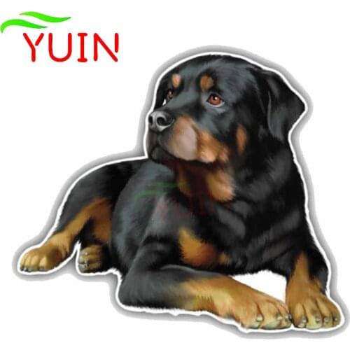 Cute Rottweiler Dog Car Sticker Animal Decals Fashion Decoration PVC Motorcycle Auto Accessories Waterproof Decal 11*10cm