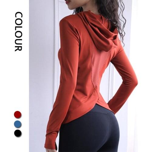 Spring/Autumn/winter new sports top women yoga clothing long sleeves sports T-shirt running fitness hoodie Pullovers sweatshirt