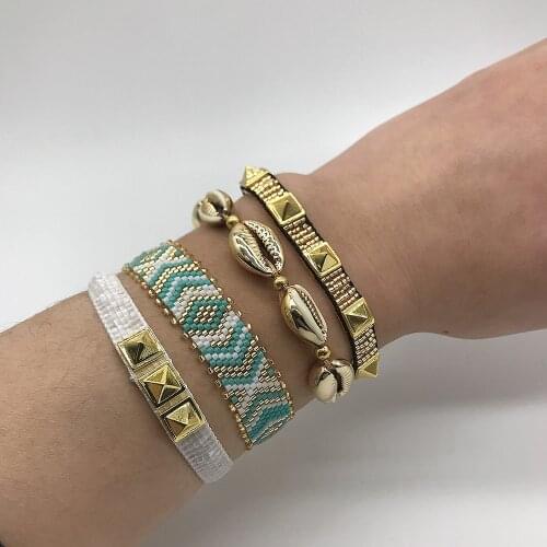 BLUESTAR 2021 MIYUKI Bracelet Women Bracelets Geometric Pattern Pulseras Mujer Moda Handmade Shell Armband