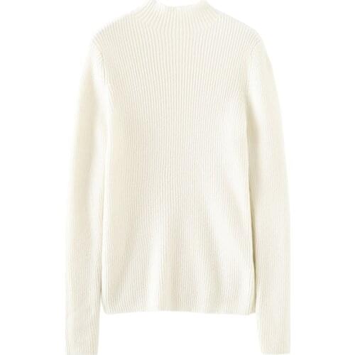 Produced in Ordos City Half Turtleneck Cashmere Sweater Women Slim Knit 100% Pure Cashmere Pullover Sweater