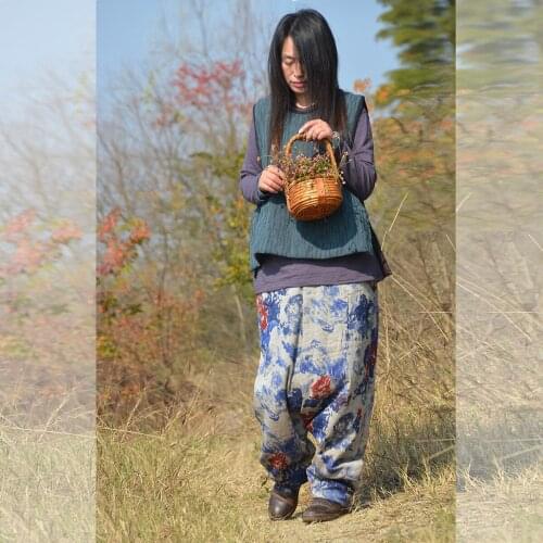 Women Loose Padded Vests Autumn Winter Ladies Vintage COtton Linen Vests Waistcoat Female Retro Vests