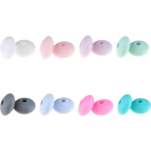 500pcs Silicone Beads Teething10*5mm Silicone Mini Lentil Bead Baby Teether