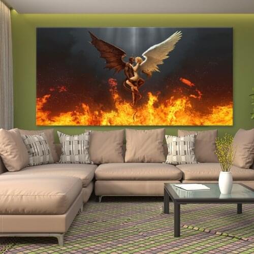 DIY 5d Diamond Painting Devil and angel love Black White Feather Angel Wings Full Square Round Diamond Embroidery 5d Large Art