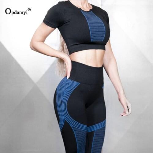 Seamless Women Yoga Set Workout Sportswear Gym Clothing Active Wear Fitness Cropped Top Shirts High Waist Leggings Sports Suit