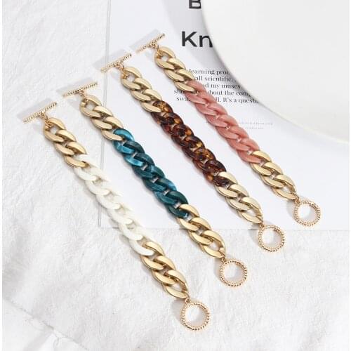 Korean Resin Chain Link Bracelet Fashion Brand Women Jewelry Party Dating Gift