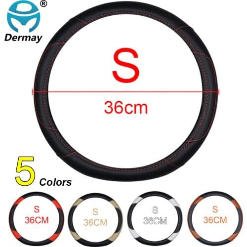 DERMAY Steering Wheel Cover Size S PU Leather for Honda Civic Ciimo Jade SUZUKI Alto LINGYANG NISSAN Juke Toyota Aqua Prius