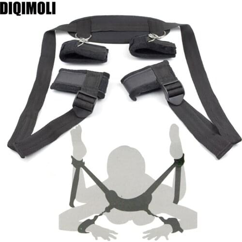 Erotic BDSM Bondage Adjustable Restraints Harness Training Slave Handcuffs Neck Ankle Cuffs Fetish Couples Flirting Sex Toys